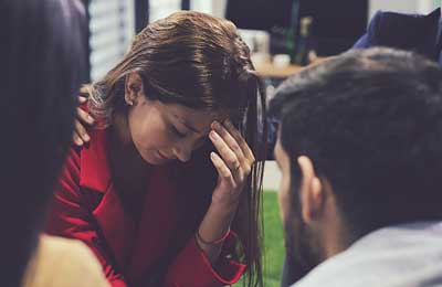 Woman in support group